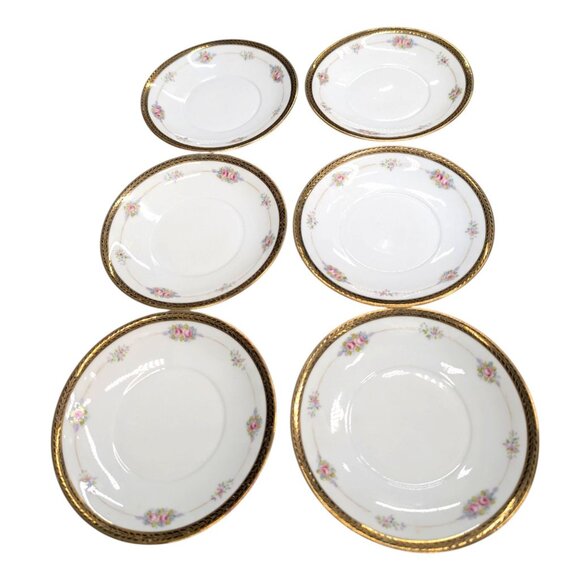 Noritake M Saucer LOT OF 6 Roses Gold Encrusted N224 5.25" JAPAN - Picture 10 of 10